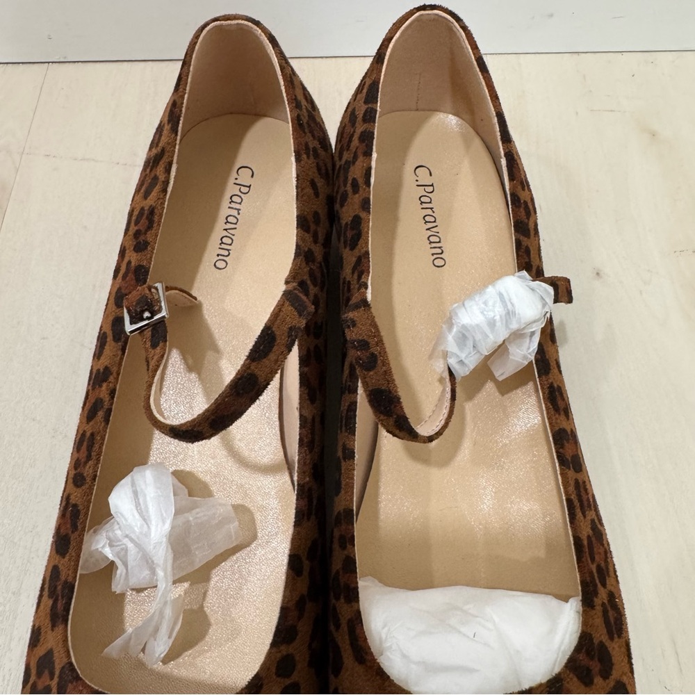 Caparros Leopard Print Mary Jane Flats - Tan/Black - Picture 10 of 16